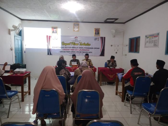 RAPAT PLENO TERBUKA REKAPITULASI DAFTAR PEMILIH SEMENTARA HASIL PERBAIKAN (DPSH) AKHIRPada Hari Jum'at, 2 Juni 2023, diadakan Rapat Pleno Terbuka Rekapitulasi Daftar Pemilih Sementara Hasil Perbaikan (DPSHP) Akhir untuk Pemil 01